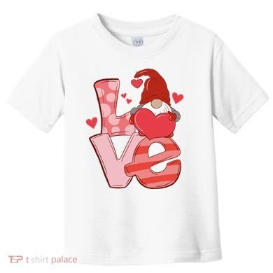 Love Cute Gnome Valentines Day Heart Toddler T-Shirt