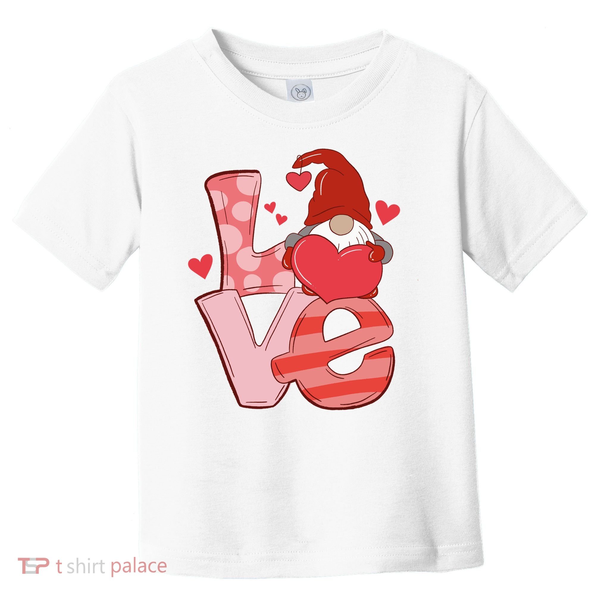 Love Cute Gnome Valentines Day Heart Toddler T-Shirt