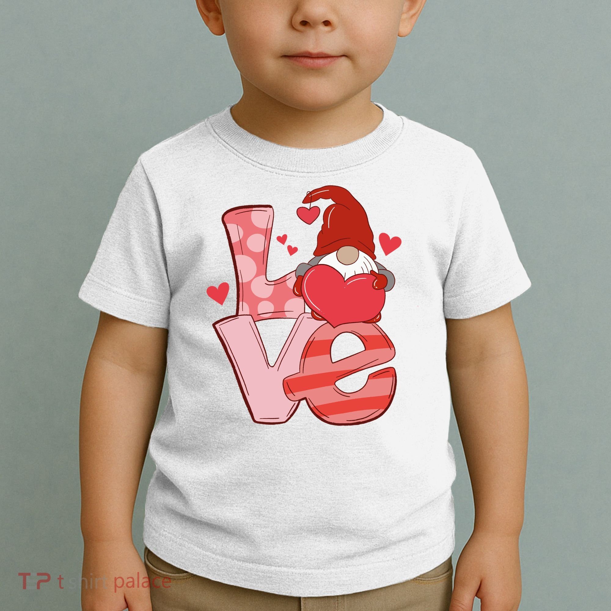Love Cute Gnome Valentines Day Heart Toddler T-Shirt