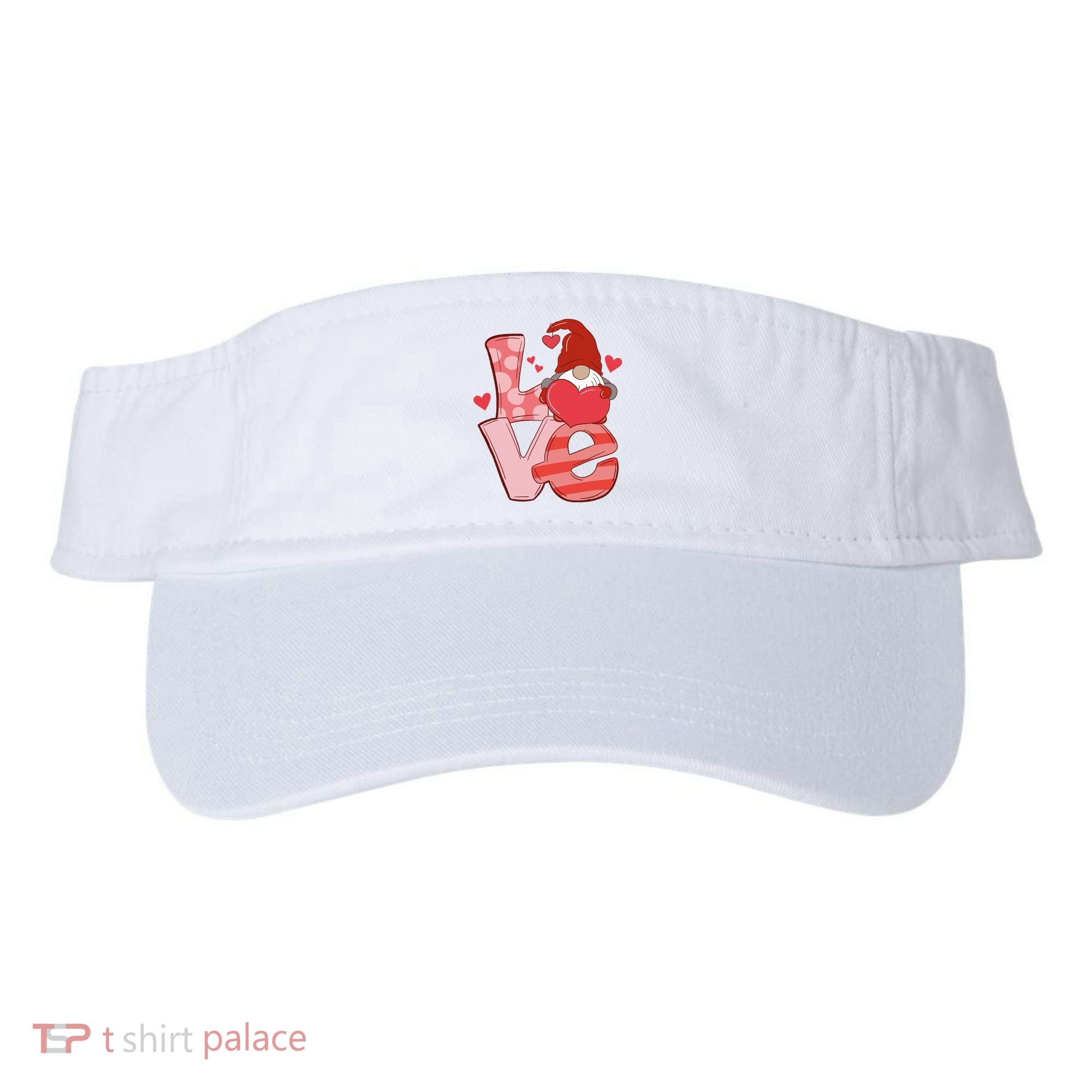 Love Cute Gnome Valentines Day Heart Visor
