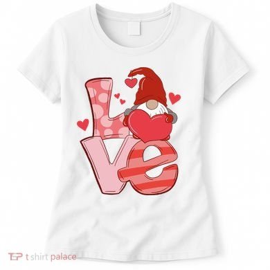 Love Cute Gnome Valentines Day Heart Women's T-Shirt