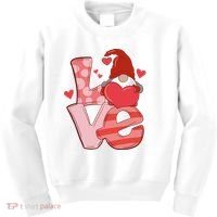Love Cute Gnome Valentines Day Heart Kids Sweatshirt thumb 0