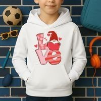 Love Cute Gnome Valentines Day Heart Kids Hoodie thumb 2