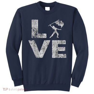 Love Color Guard Winter Guard Distressed Sweatshirt