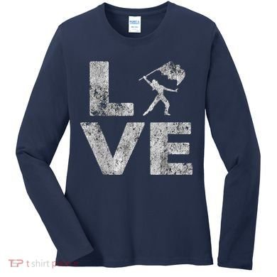 Love Color Guard Winter Guard Distressed Women's Long Sleeve Shirt