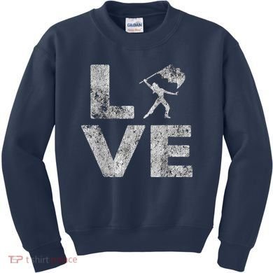 Love Color Guard Winter Guard Distressed Kids Sweatshirt