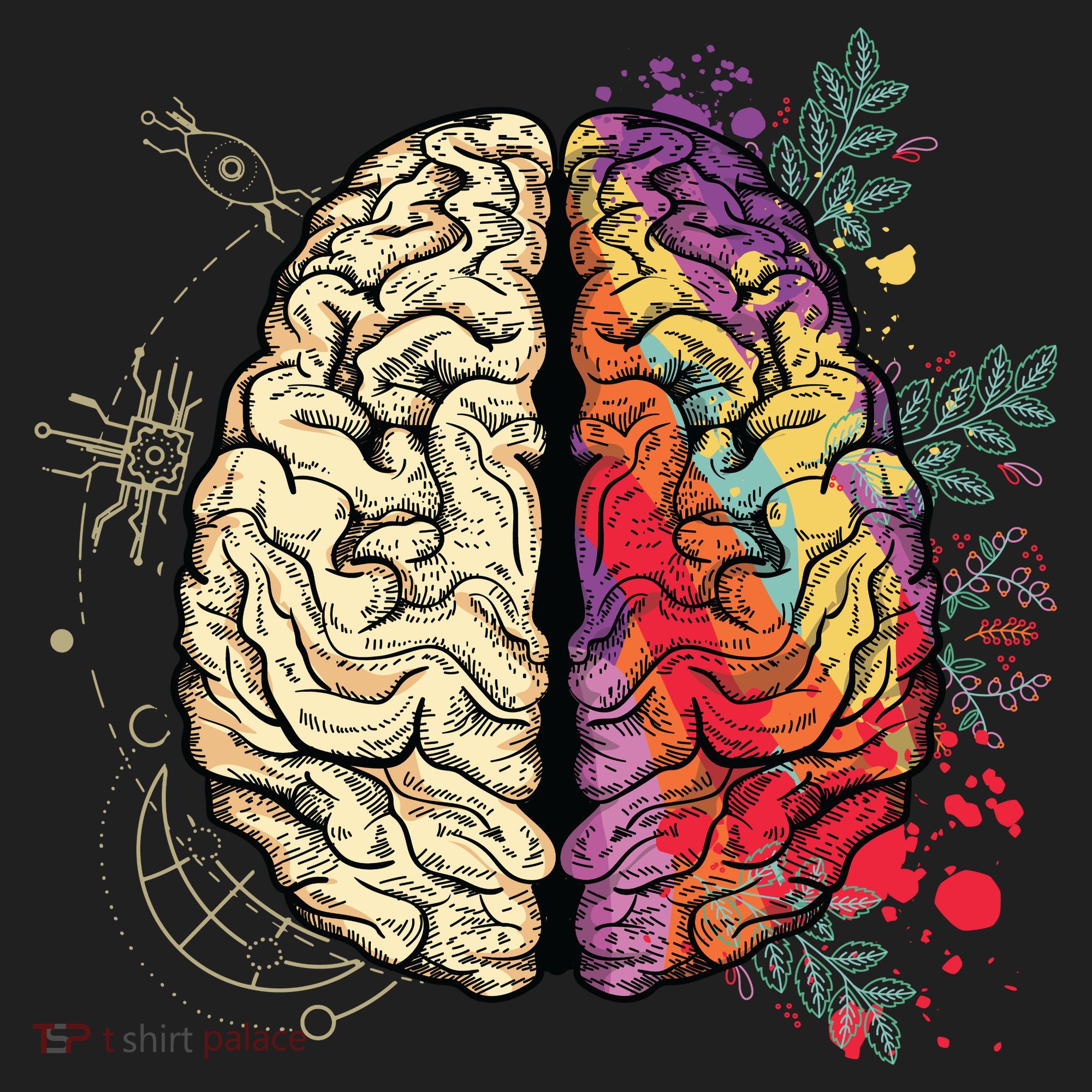 Logical Creative Human Brain Crop Fleece Hoodie