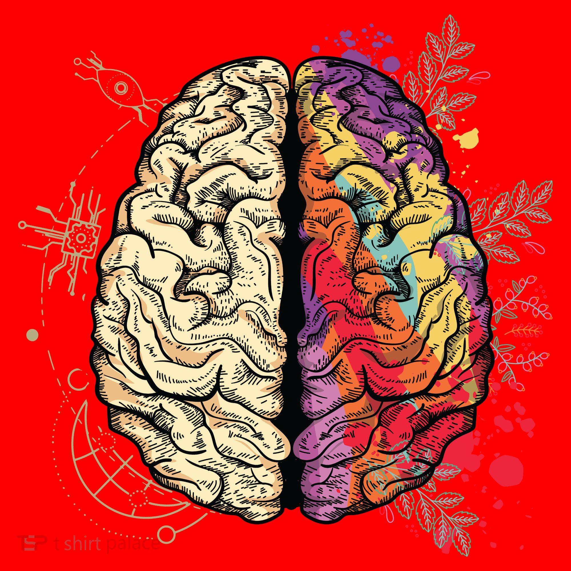 Logical Creative Human Brain Santa Hat