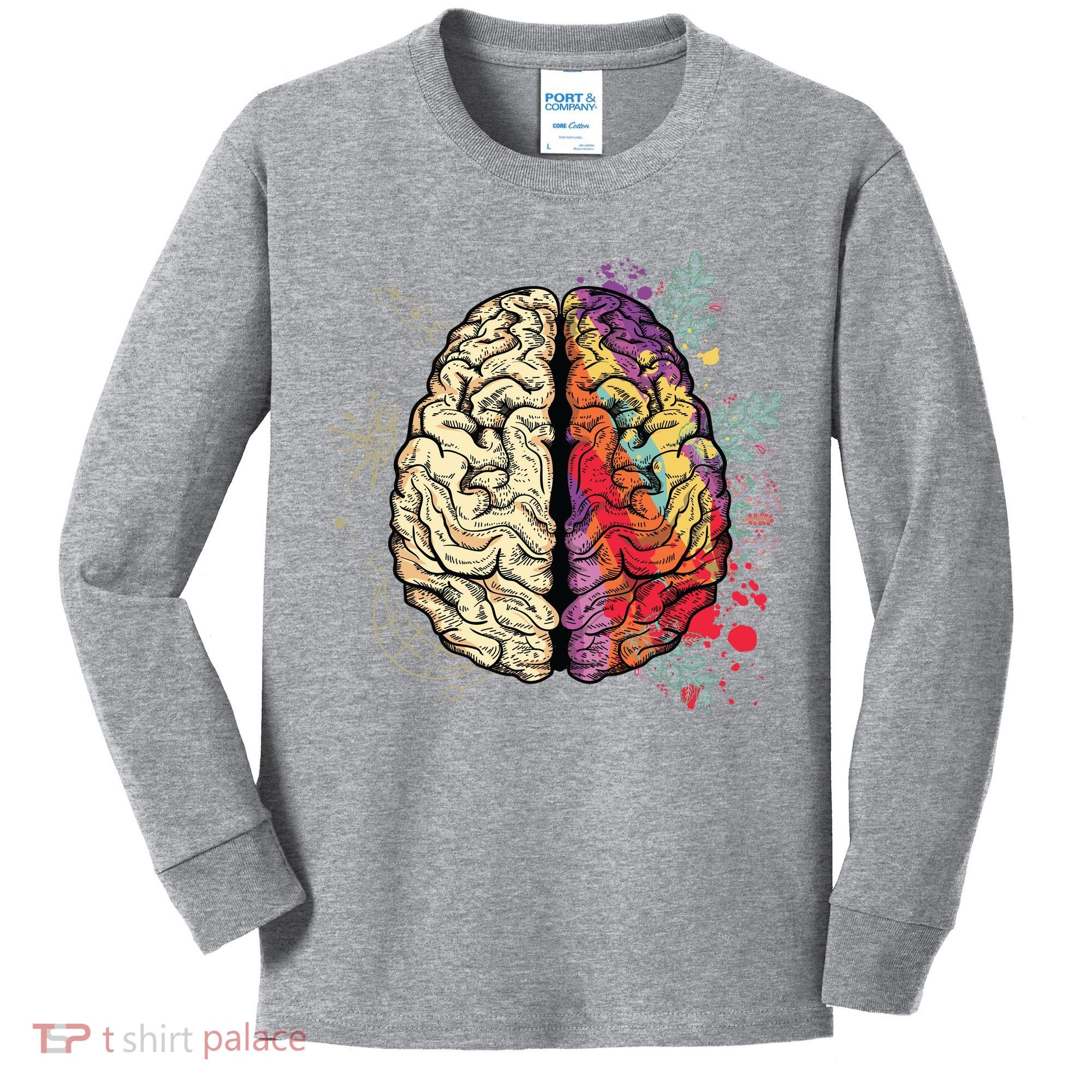 Logical Creative Human Brain Kids Long Sleeve Shirt