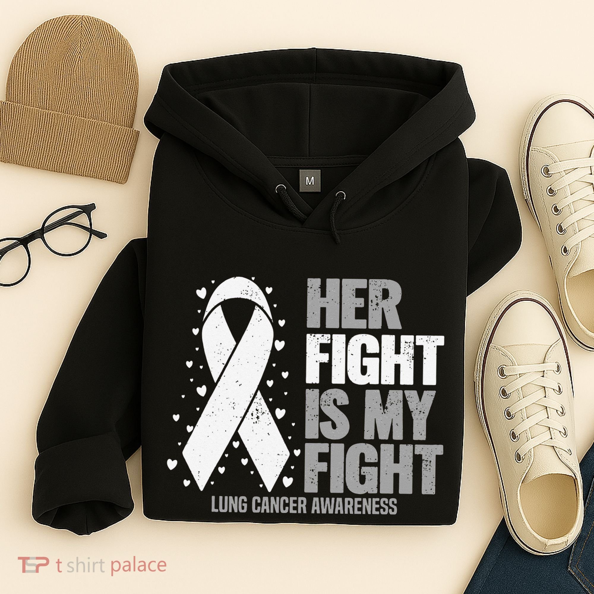 Lung Cancer Her Fight is my Fight Lung Cancer Awareness Hoodie