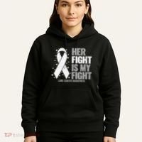 Lung Cancer Her Fight is my Fight Lung Cancer Awareness Hoodie thumb 5