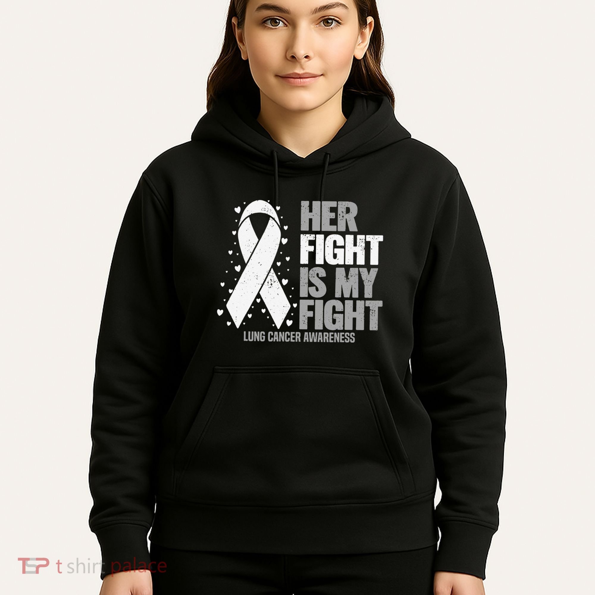 Lung Cancer Her Fight is my Fight Lung Cancer Awareness Hoodie