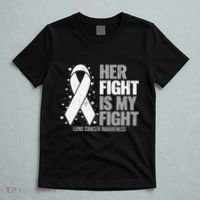 Lung Cancer Her Fight is my Fight Lung Cancer Awareness T-Shirt thumb 5