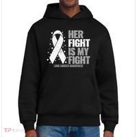 Lung Cancer Her Fight is my Fight Lung Cancer Awareness District V.I.T. Heavyweight Hoodie thumb 0