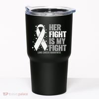 Lung Cancer Her Fight is my Fight Lung Cancer Awareness Tumbler thumb 0