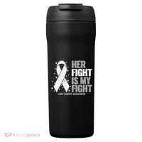 Lung Cancer Her Fight is my Fight Lung Cancer Awareness 24oz Duet Stainless Steel Tumbler thumb 0