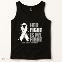 Lung Cancer Her Fight is my Fight Lung Cancer Awareness Tank Top thumb 2