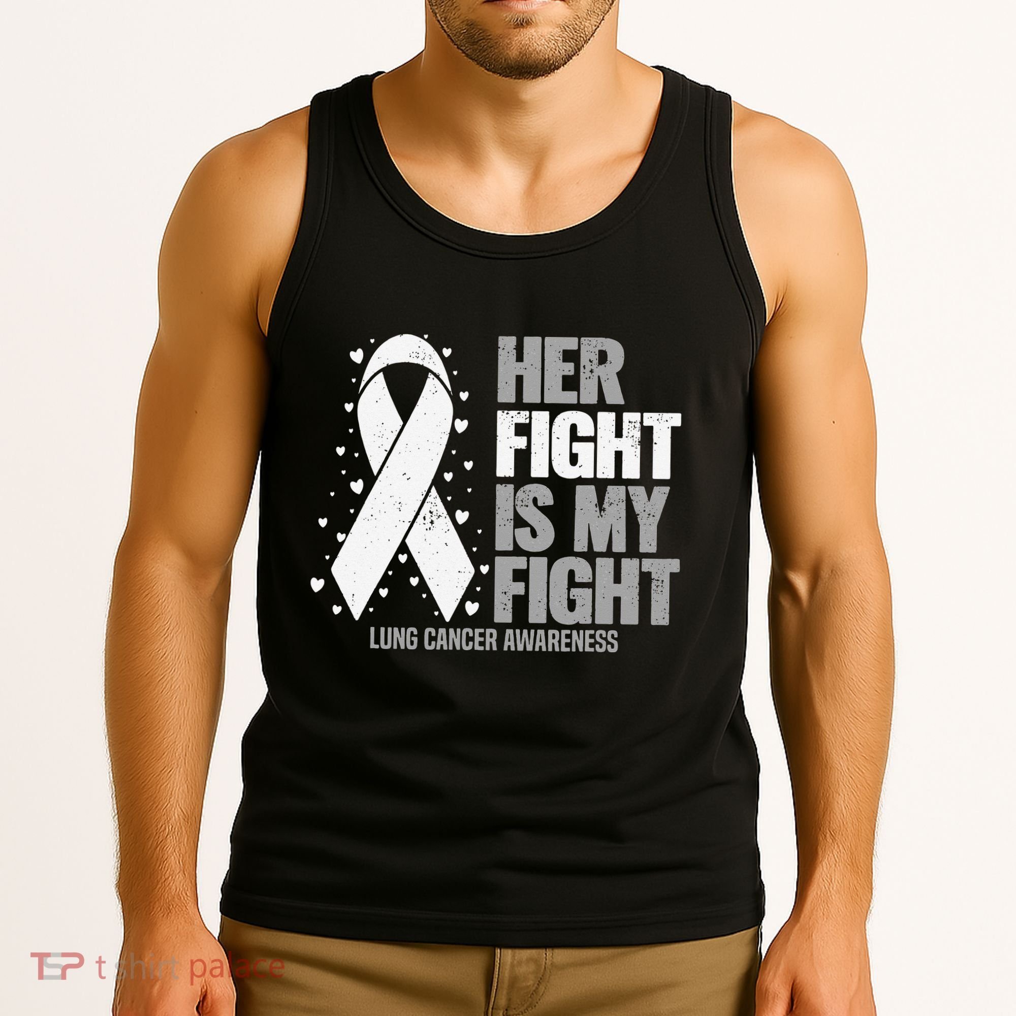 Lung Cancer Her Fight is my Fight Lung Cancer Awareness Tank Top