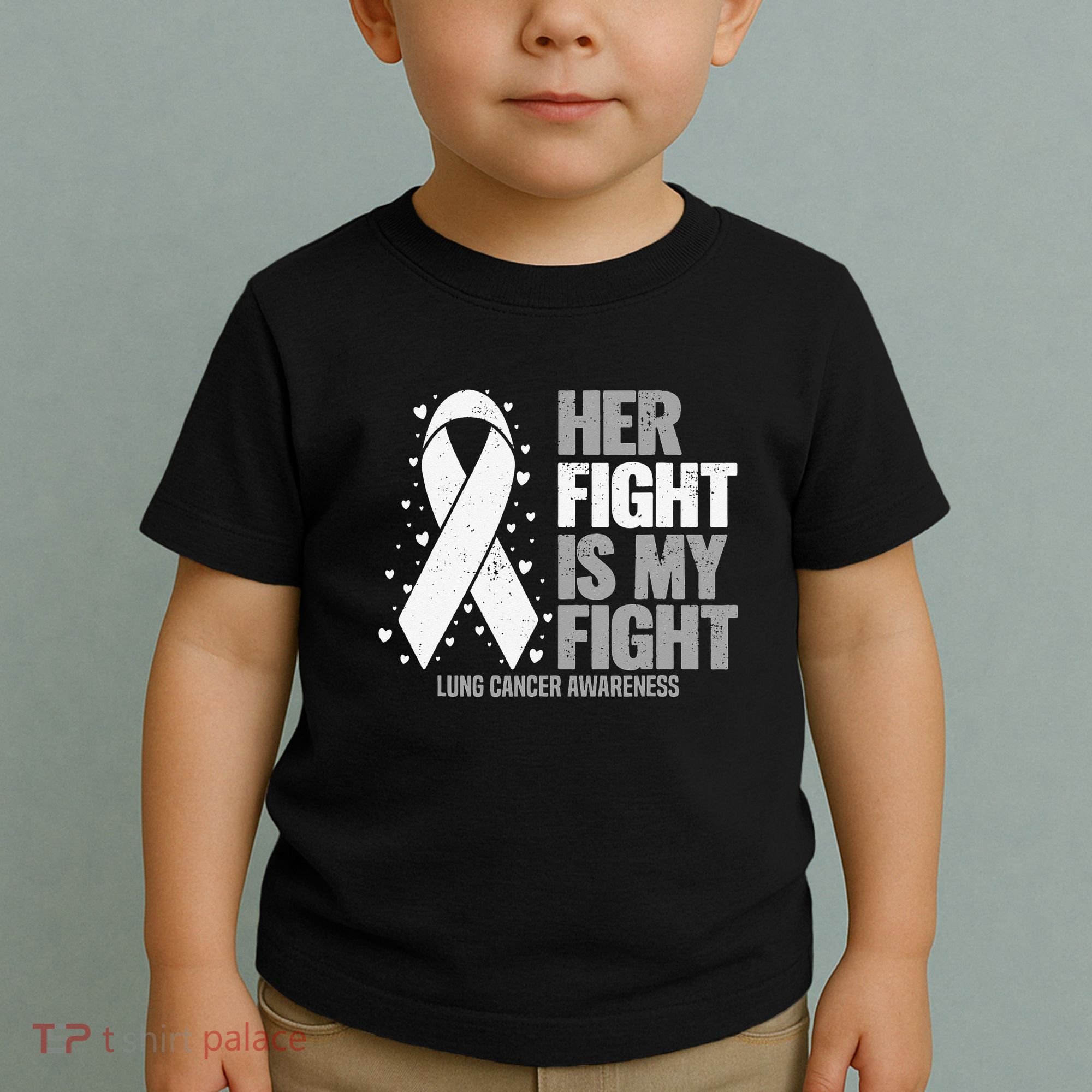 Lung Cancer Her Fight is my Fight Lung Cancer Awareness Toddler T-Shirt