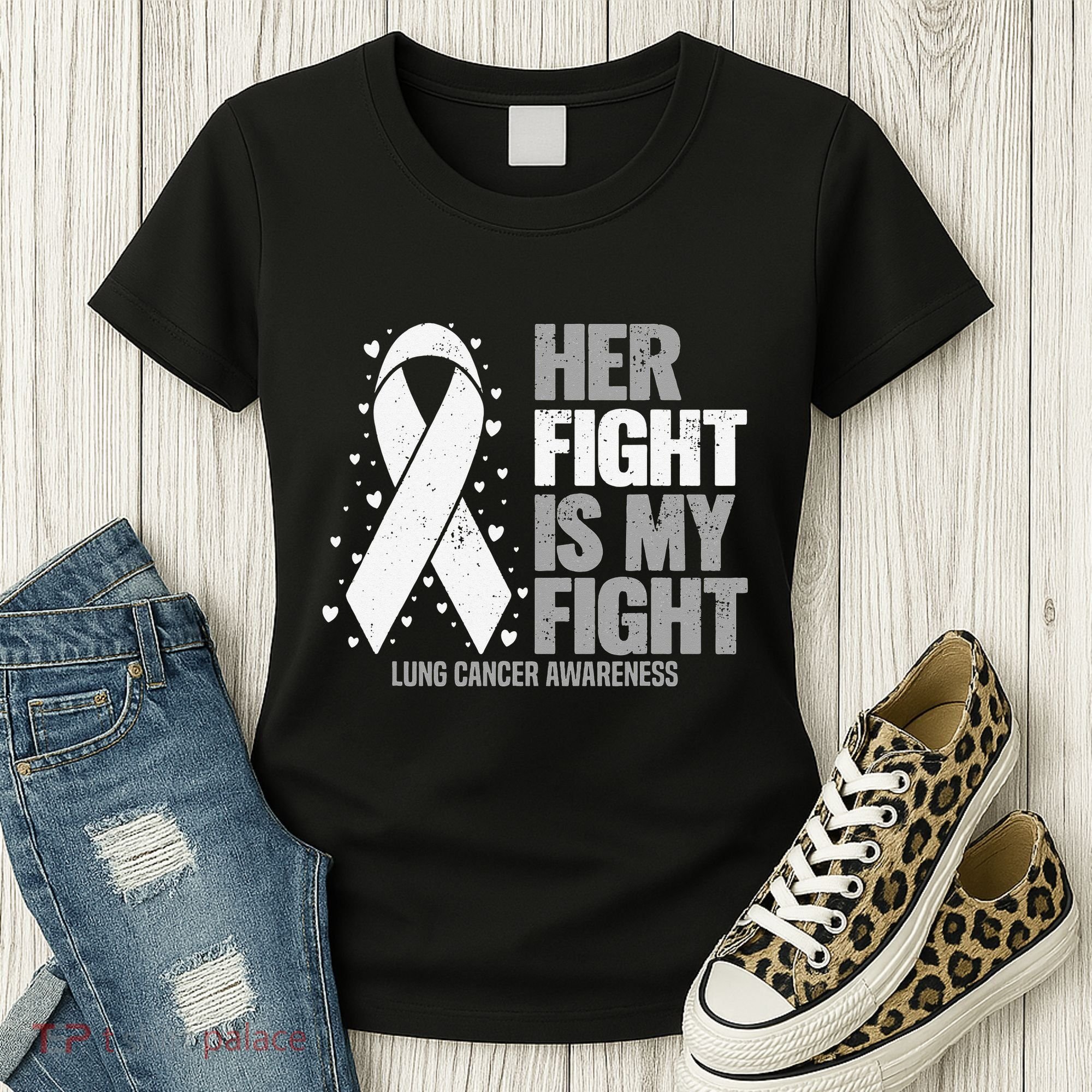 Lung Cancer Her Fight is my Fight Lung Cancer Awareness Women's T-Shirt