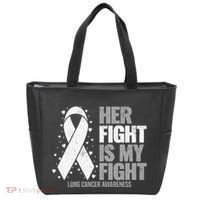 Lung Cancer Her Fight is my Fight Lung Cancer Awareness Tote Bag thumb 0