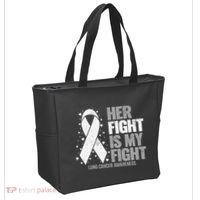 Lung Cancer Her Fight is my Fight Lung Cancer Awareness Tote Bag thumb 2