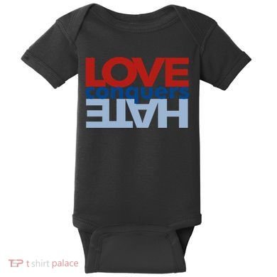 Love Conquers Hate Baby Bodysuit