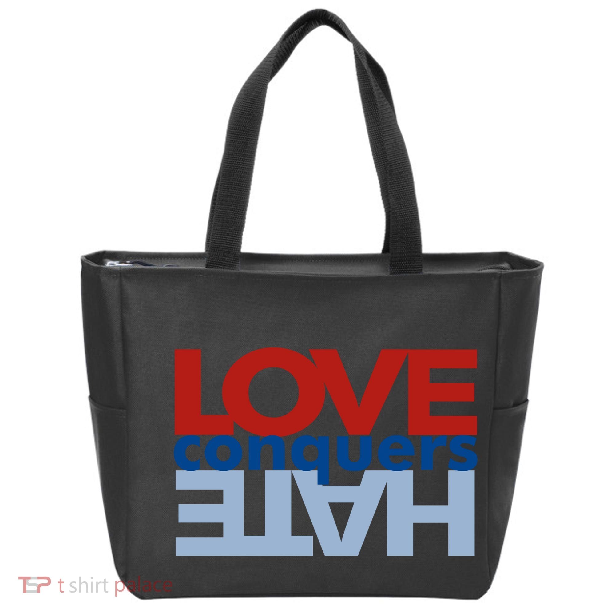 Love Conquers Hate Tote Bag