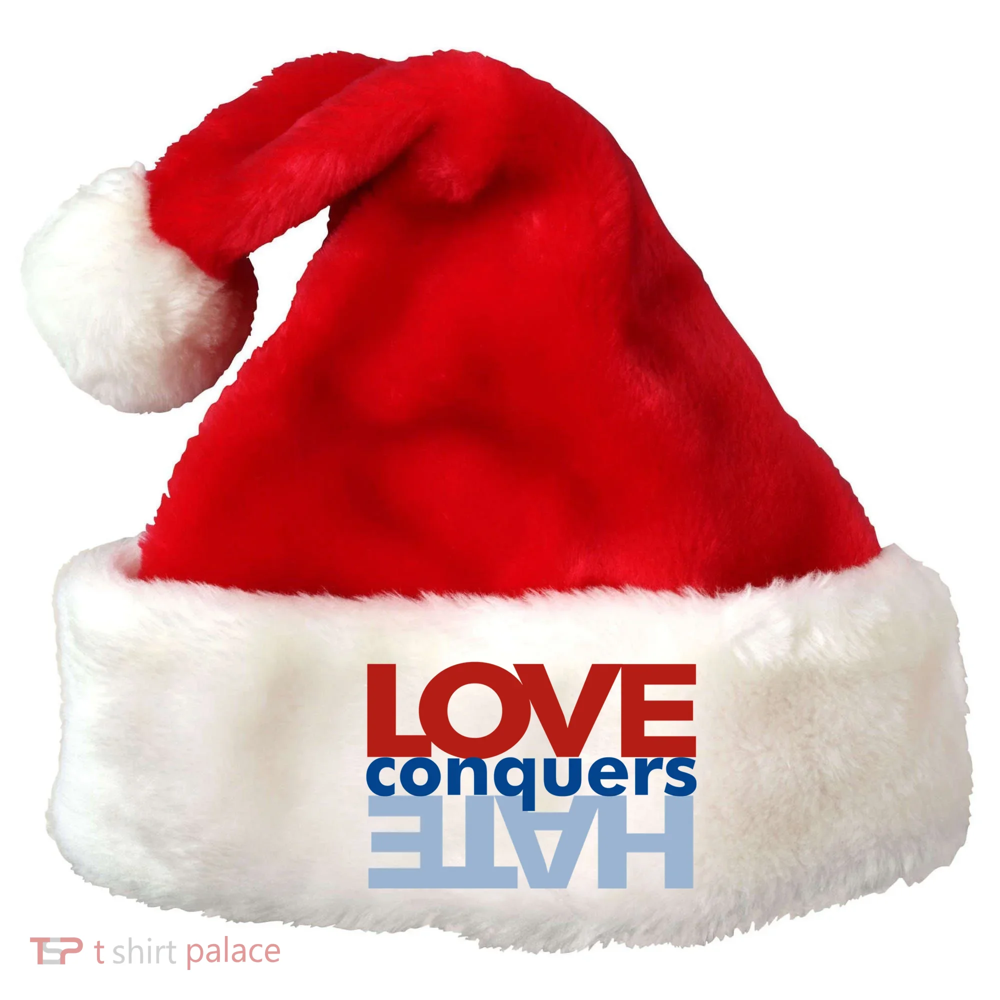 Love Conquers Hate Santa Hat