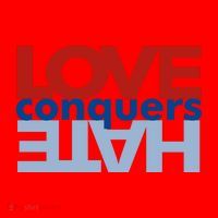 Love Conquers Hate Santa Hat thumb 1