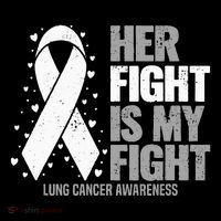 Lung Cancer Her Fight Is My Fight Lung Cancer Awareness Sweatshirt thumb 3