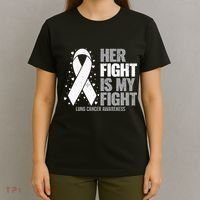 Lung Cancer Her Fight Is My Fight Lung Cancer Awareness T-Shirt thumb 4