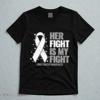 Lung Cancer Her Fight Is My Fight Lung Cancer Awareness T-Shirt thumb 5