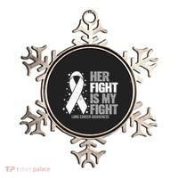 Lung Cancer Her Fight Is My Fight Lung Cancer Awareness Ornament thumb 0