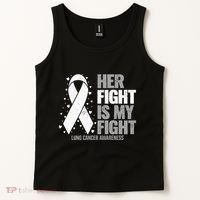 Lung Cancer Her Fight Is My Fight Lung Cancer Awareness Tank Top thumb 2