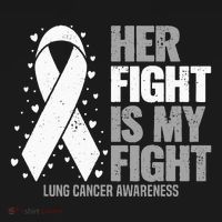 Lung Cancer Her Fight Is My Fight Lung Cancer Awareness Women's Tri-Blend 3/4-Sleeve Raglan Shirt thumb 4