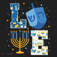 LOVE Cute Hanukkah Decorations Dreidel Menorah Chanukah Women's Sweatshirt thumb 2
