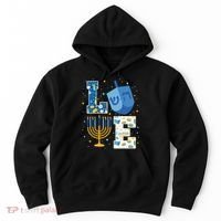 LOVE Cute Hanukkah Decorations Dreidel Menorah Chanukah Hoodie thumb 0