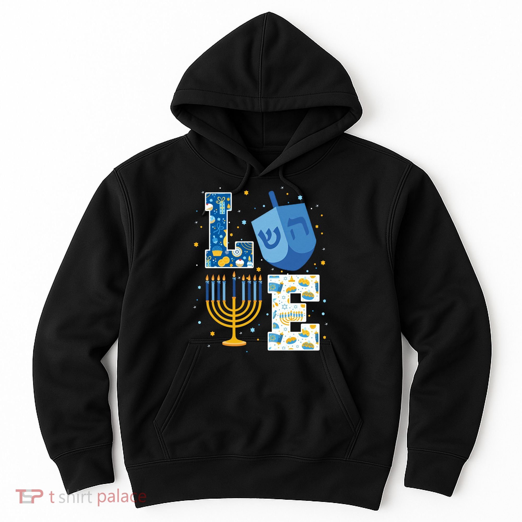 LOVE Cute Hanukkah Decorations Dreidel Menorah Chanukah Hoodie