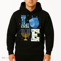 LOVE Cute Hanukkah Decorations Dreidel Menorah Chanukah Hoodie thumb 2