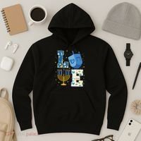 LOVE Cute Hanukkah Decorations Dreidel Menorah Chanukah Hoodie thumb 3
