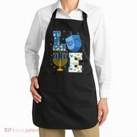 LOVE Cute Hanukkah Decorations Dreidel Menorah Chanukah Apron thumb 2