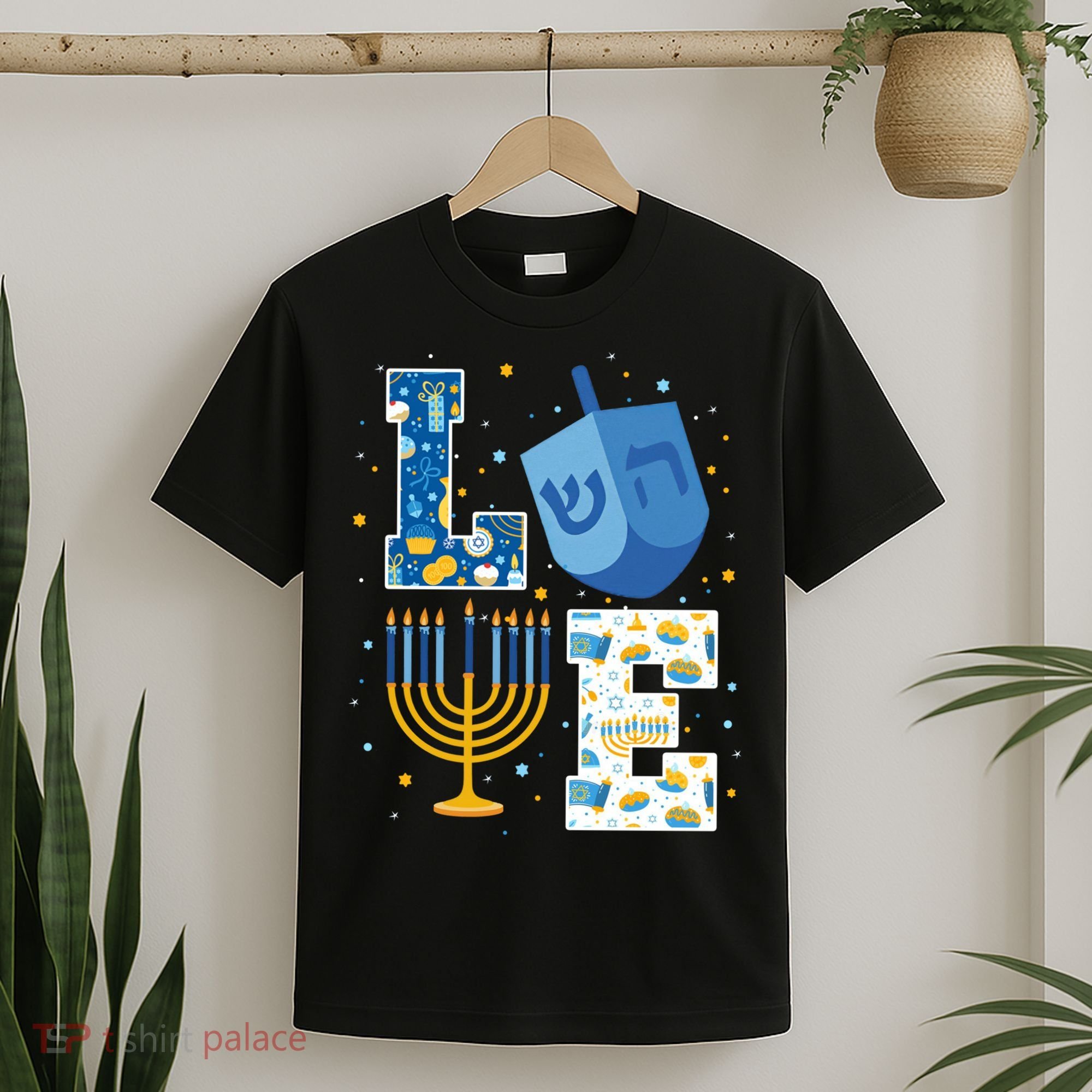 LOVE Cute Hanukkah Decorations Dreidel Menorah Chanukah T-Shirt