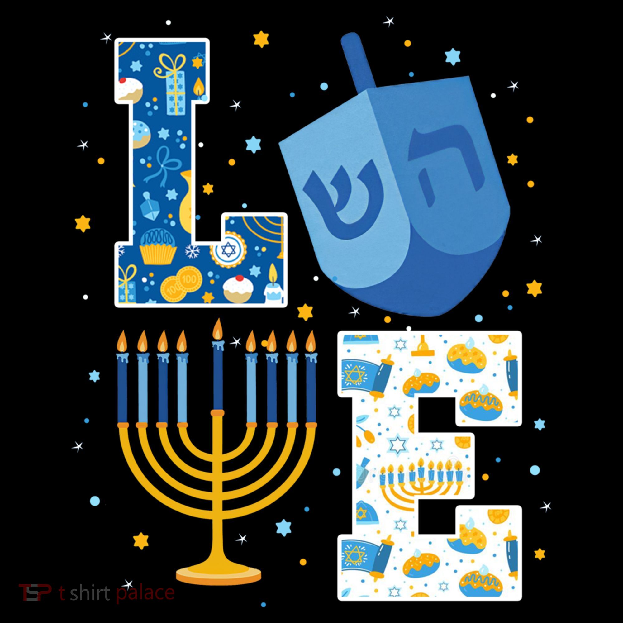 LOVE Cute Hanukkah Decorations Dreidel Menorah Chanukah Coffee Mug