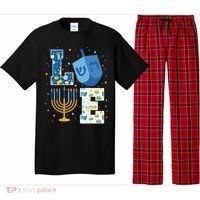 LOVE Cute Hanukkah Decorations Dreidel Menorah Chanukah Pajama Set thumb 0