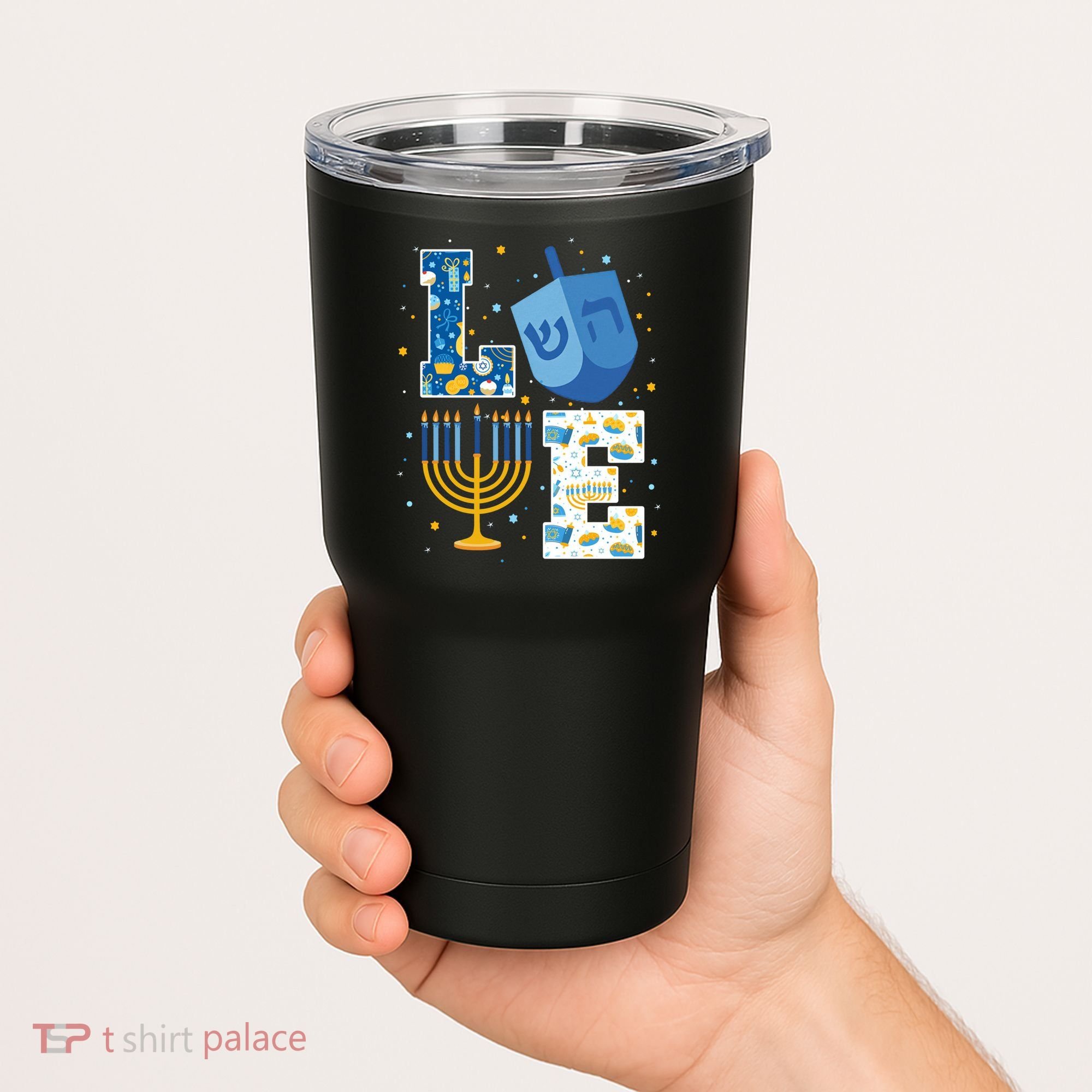 LOVE Cute Hanukkah Decorations Dreidel Menorah Chanukah Tumbler