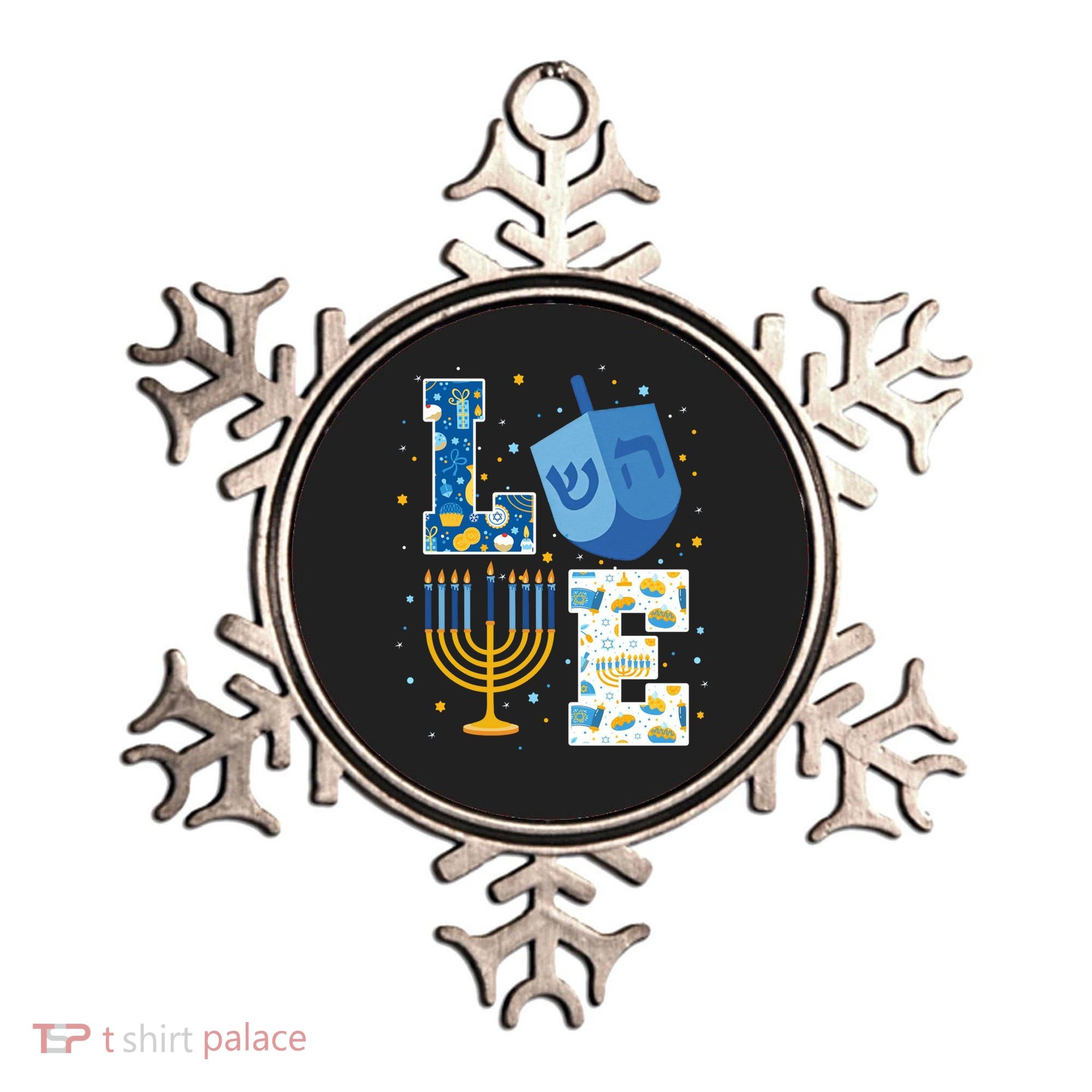 LOVE Cute Hanukkah Decorations Dreidel Menorah Chanukah Ornament