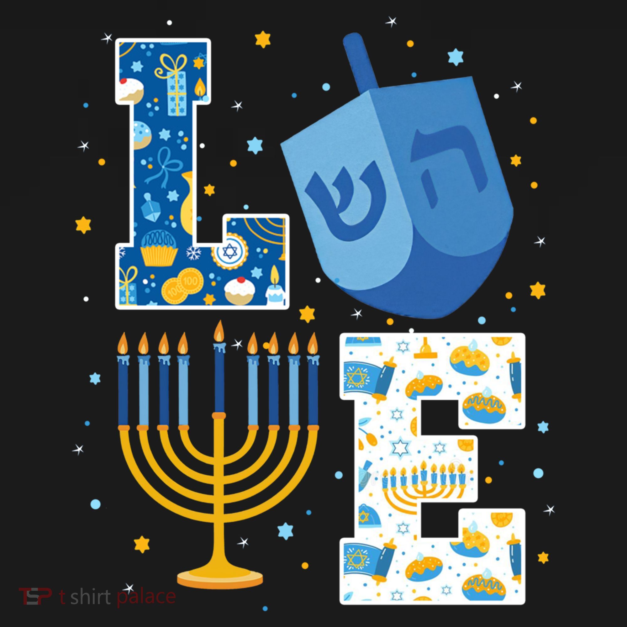 LOVE Cute Hanukkah Decorations Dreidel Menorah Chanukah Women's Tank Top