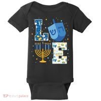 LOVE Cute Hanukkah Decorations Dreidel Menorah Chanukah Baby Bodysuit thumb 0