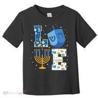 LOVE Cute Hanukkah Decorations Dreidel Menorah Chanukah Toddler T-Shirt thumb 0